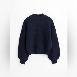 Alex Mill Button Back Crewneck sweater in navy size large